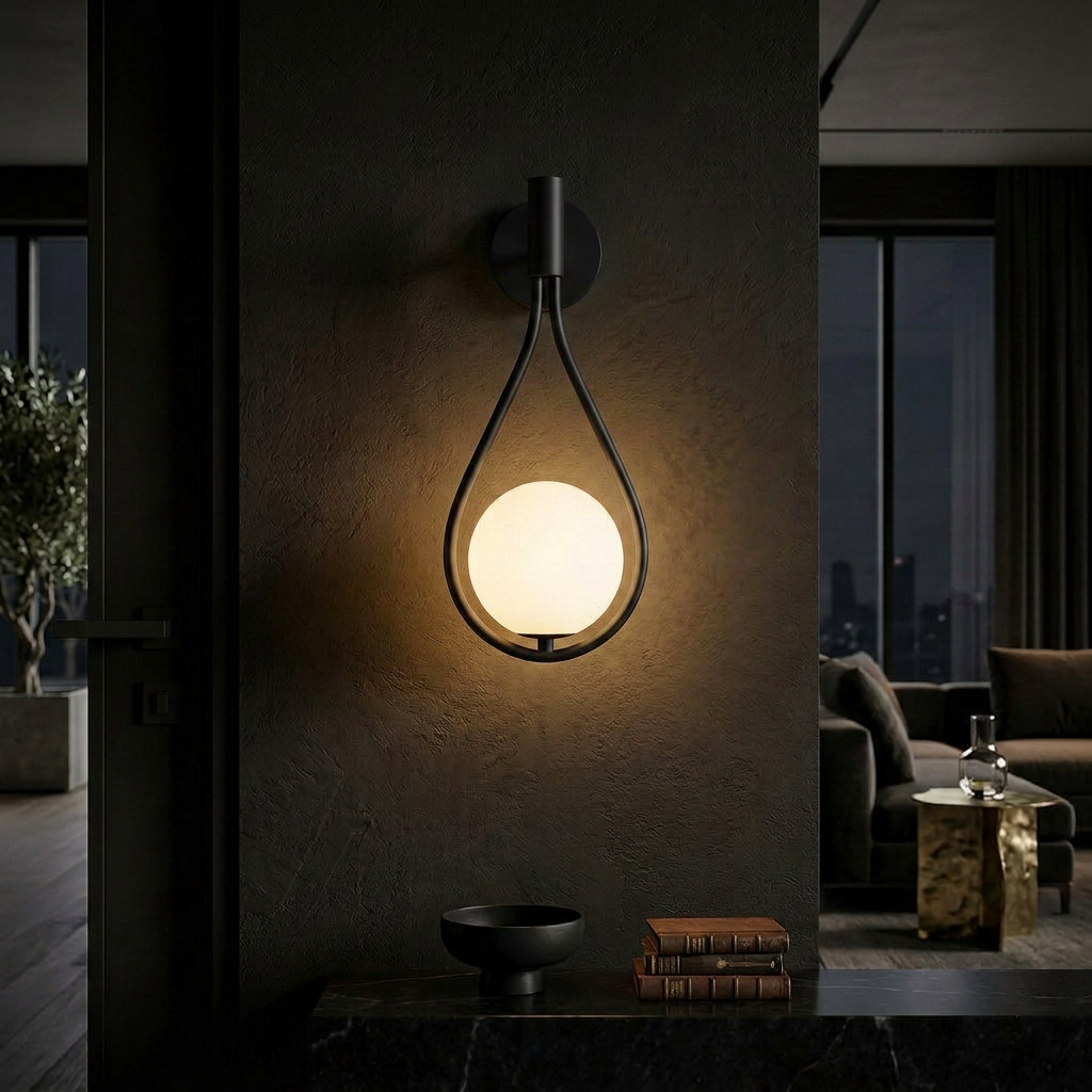 LUNE™ Vägglampa – Midnatt Svart